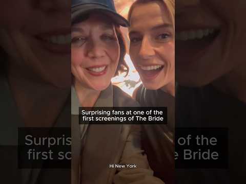 Jessie Buckley and Maggie Gyllenhaal surprise fans before a screening of THE BRIDE!