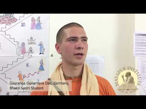 Gauranga Gunarnava Das from Germany sharing his Bhakti sastri experience with Mayapur Institute
