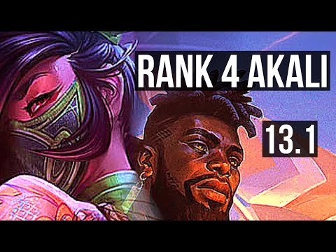 AKALI vs K'SANTE (TOP) | Rank 4 Akali, 10 solo kills, Quadra, Rank 16 | EUW Challenger | 13.1