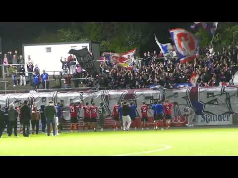 ETB Schwarz-Weiß Essen - Wuppertaler SV (1:3, 2. Runde Niederrheinpokal, Spieler am Gästeblock)