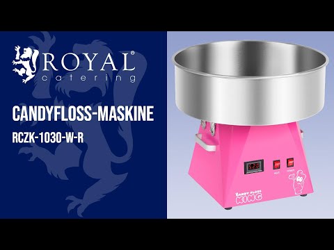 Produktvideo - Candyfloss-maskine lyserød - 52 cm