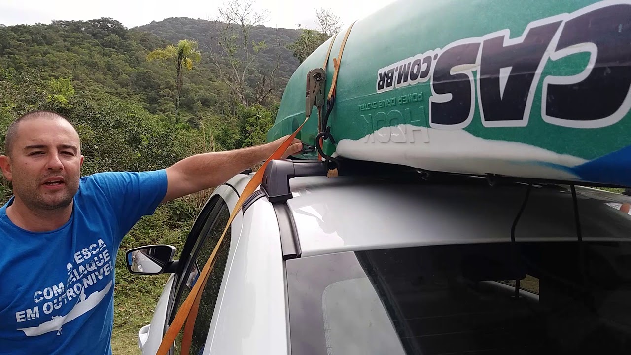 Modo correto de amarrar caiaque no rack do carro!