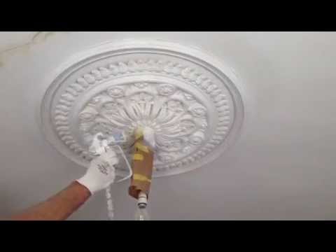 PaintTech - Spraying Ornate ceiling rose.