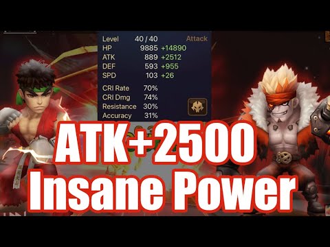 【Summoners War RTA】ATK+2500over! All ATK RYU / Douglas, Is slot4 better crdmg or atk?