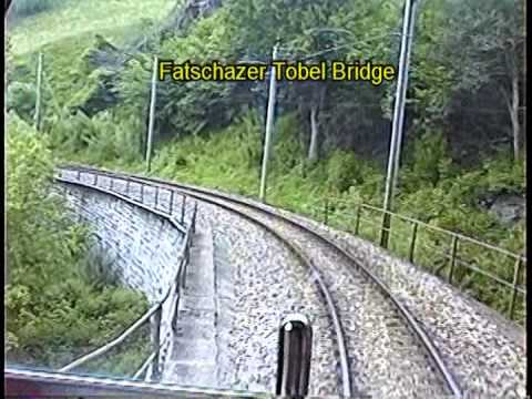 Rhaetian Railway 20 years ago cab view Arosa to Chur 12 June 1994