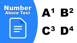 how to put small number above text in google docs
