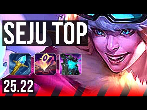 SEJUANI vs YONE (TOP) | 8 solo kills, 1000+ games, Dominating, Rank 15 Seju | KR Grandmaster | 25.22