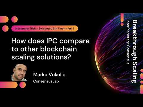 How does InterPlanetary Consensus (IPC) compare to other blockchain scaling solutions? Marko Vukolic