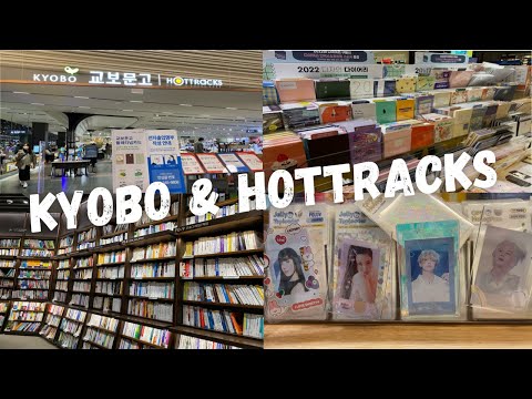 KYOBO & HOTTRACKS KOREA 📚🇰🇷 Livraria coreana || Papelaria fofa na Coreia || Álbuns Kpop