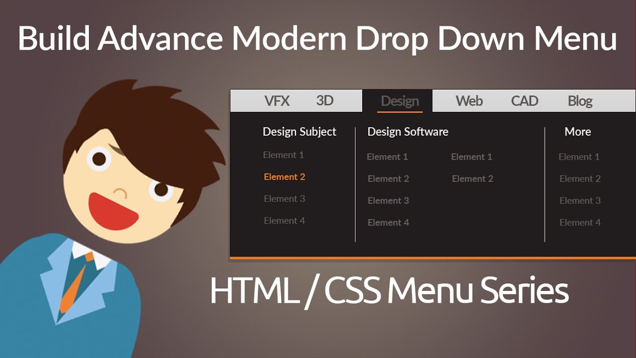 HTML & CSS : Build Advance Modern Drop Down Menu