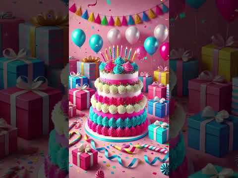 Happy Birthday Greeting Video 🎂✨ Happy Birthday E card | Blue ,Pink and White Happy Birthday wishes