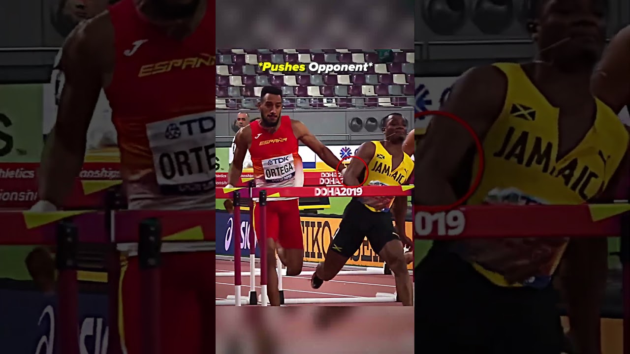 Whose fault was this?🤔 #track #sports #fall #push #hurdles #athletics