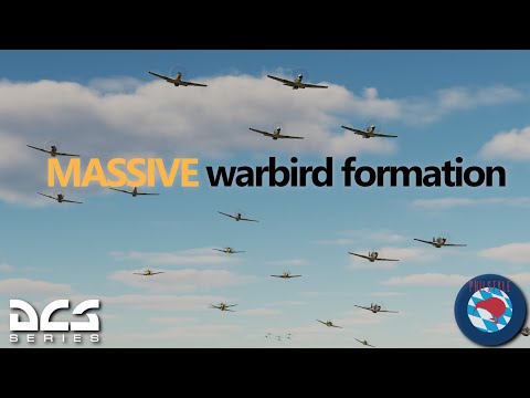 30+ Warbirds - DCS- Storm of War formation event (Engine sounds only - no music)