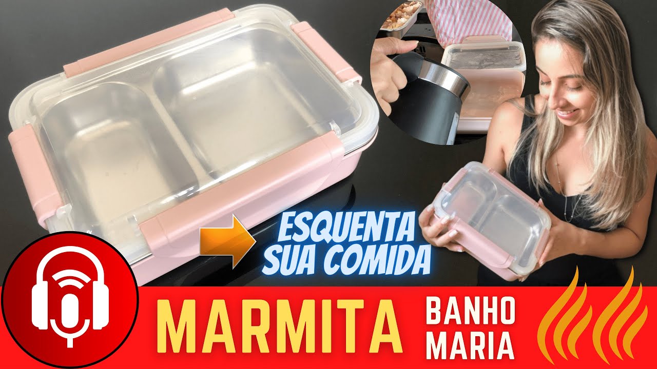 Marmita / Lancheira de Aço Inox que esquenta sua comida