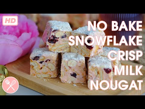 No Bake Snowflake Crisp Milk Nougat 雪花酥 (Chinese New Year Recipe!)