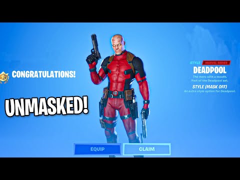 Fortnite Unmasked DEADPOOL Style Skin! (Deadpool Week 8 Challenges)