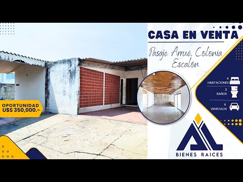 Casa en Venta Pasaje Arrué, Colonia Escalón