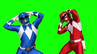 Power Rangers dancing green screen