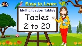 Tables 2 to 20 Times Tables Multiplication Tables 