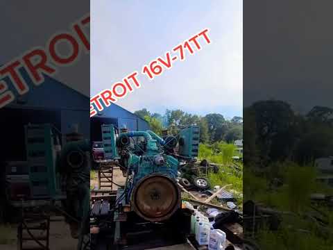 16v71 Detroit Diesel engine sound #detroit #fyp #truck #jakebrake #shorts