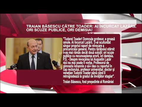 DECLARATIA ZILEI 01 Noiembrie - Traian Băsescu către Toader: E groasă omule!