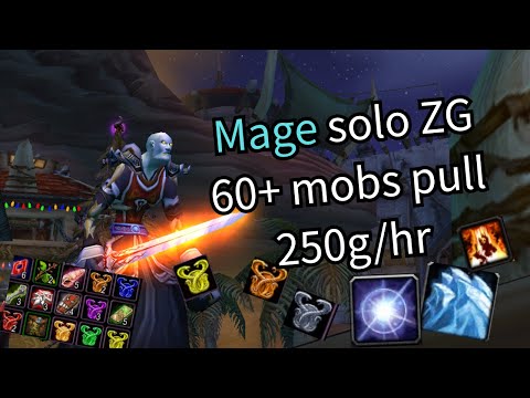 Turtle Wow - Mage solo ZG 70+ mobs 1pull.(250-350g/hr)
