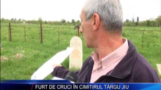 preview picture of video 'FURT DE CRUCI IN CIMITIRUL TARGU JIU www.tele3.ro'