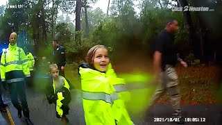 ‘I got ‘em!’: Bodycam video captures moment police discover 3 children lost in woods video