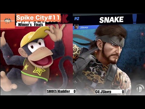 FrBz Spike City #11 Winners Finals - SHOES | Kuddler (Diddy Kong, R.O.B) vs C4 | JSkorp (Snake)