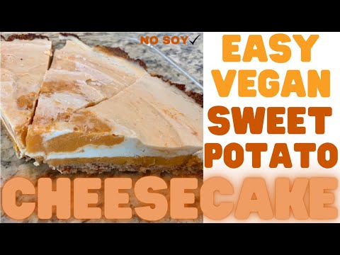 Vegan Sweet Potato Cheesecake Recipe | SUPER EASY | Dairy-free, Soy-free | Thanksgiving
