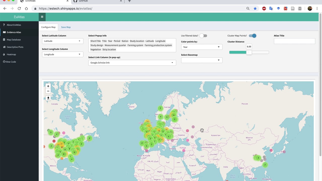 Hosting an Evidence Atlas online for free with EviAtlas and Github
