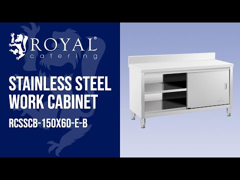 video - Stainless Steel Work Cabinet - 150 x 60 x 85 cm - upstand - 600 kg load capacity