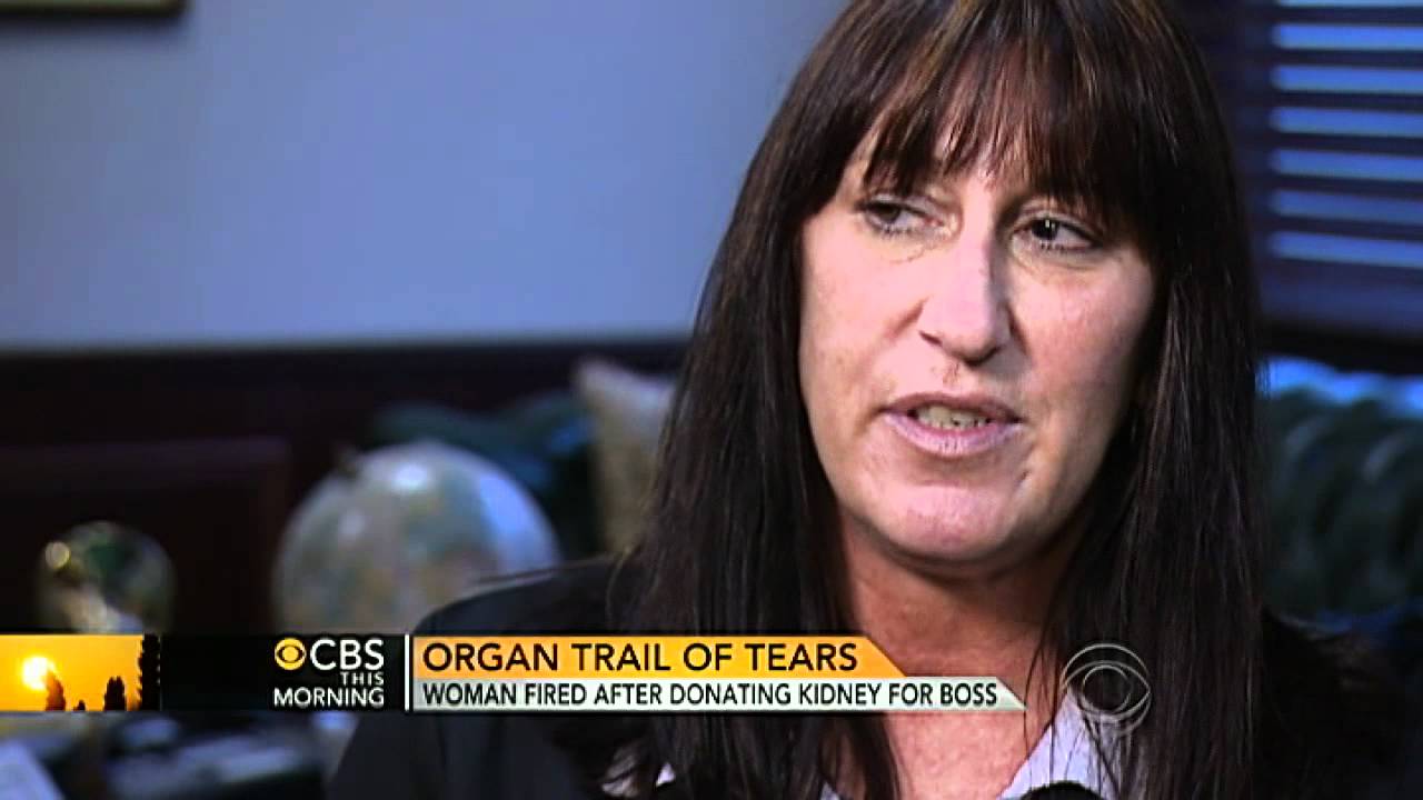 Woman fired after donating kidney to boss