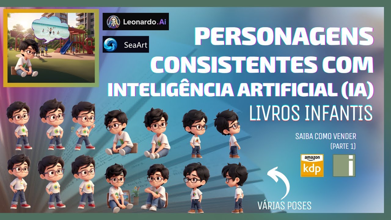 CRIANDO PERSONAGENS VÁRIAS POSES CONSISTENTES PARA LIVROS INFANTIS