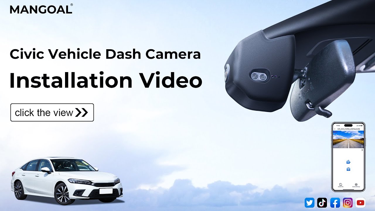  Dash Cam 028G(Black) Installation Video for Honda civic 2022,2023,2024,2025,2026 11th Gen