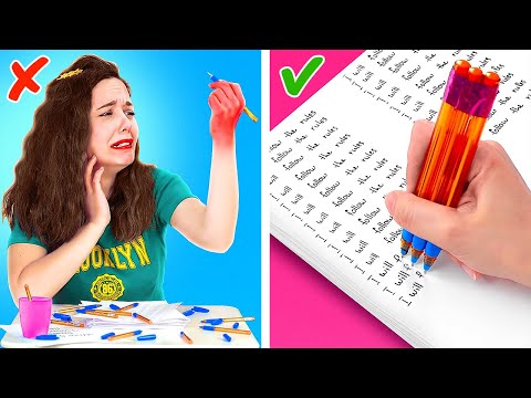 SCHOOL HACKS THAT WILL SAVE YOUR LIFE! || Funny School Supply Hacks by 123 Go! LIVE