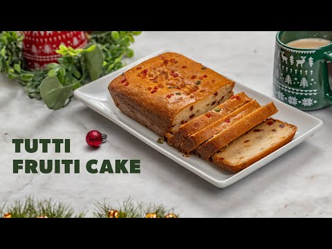 Eggless Tutti Frutti Cake | Easy Christmas Cake Recipe | Soft & Colorful Tutti Frutti Loaf Recipe