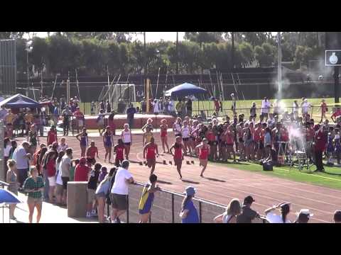 FSG 100m Heat #3 at Sunset Prelims 5-2-14 - Los Alamitos Girls