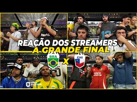 Streamers' reaction to the grand final! Brazil vs. Chile - Kings World Cup (Gaules, Coringa, Neym...