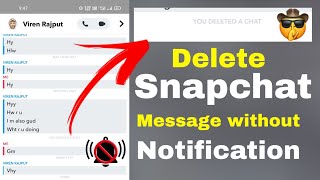 How to delete Snapchat message without notification| how to delete snapchat msg without them knowing