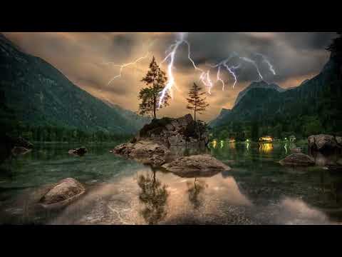 Best Tinnitus with Heavy Rain on Lake, Calm Thunder in Deep Forest - Real Rain Sounds for Sleeping