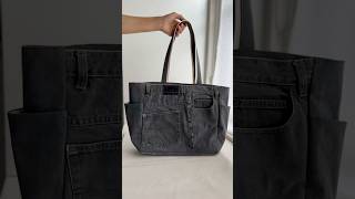 Making an Upcycled Black Denim Tote Bag | From Men’s Jeans ✂️