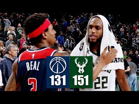Khris Middleton, Bradley Beal duel in Wizards vs. Bucks shootout | 2019-20 NBA Highlights