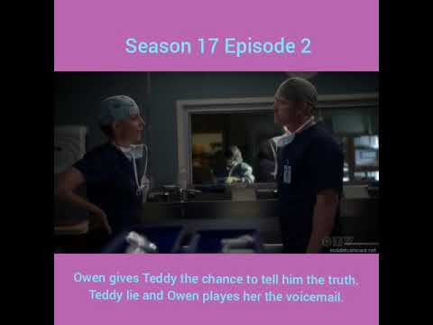 Owen gives Teddy a chance to tell him the truth but she lies and then he played her the voicemail.