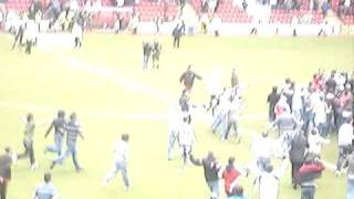 preview picture of video 'ayr fans on pitch at airdrie'