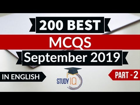 Best 200 SEPTEMBER 2019 Current Affairs in ENGLISH Part 2 - Finest MCQ for all exams by Study IQ