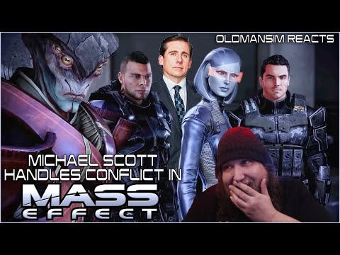 Michael Scott Handles Conflict In Mass Effect // OldManSim Reacts