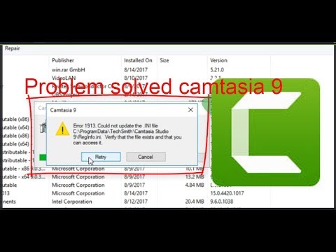 Error 1913 | Easy way Camtasia studio 9 Uninstall
