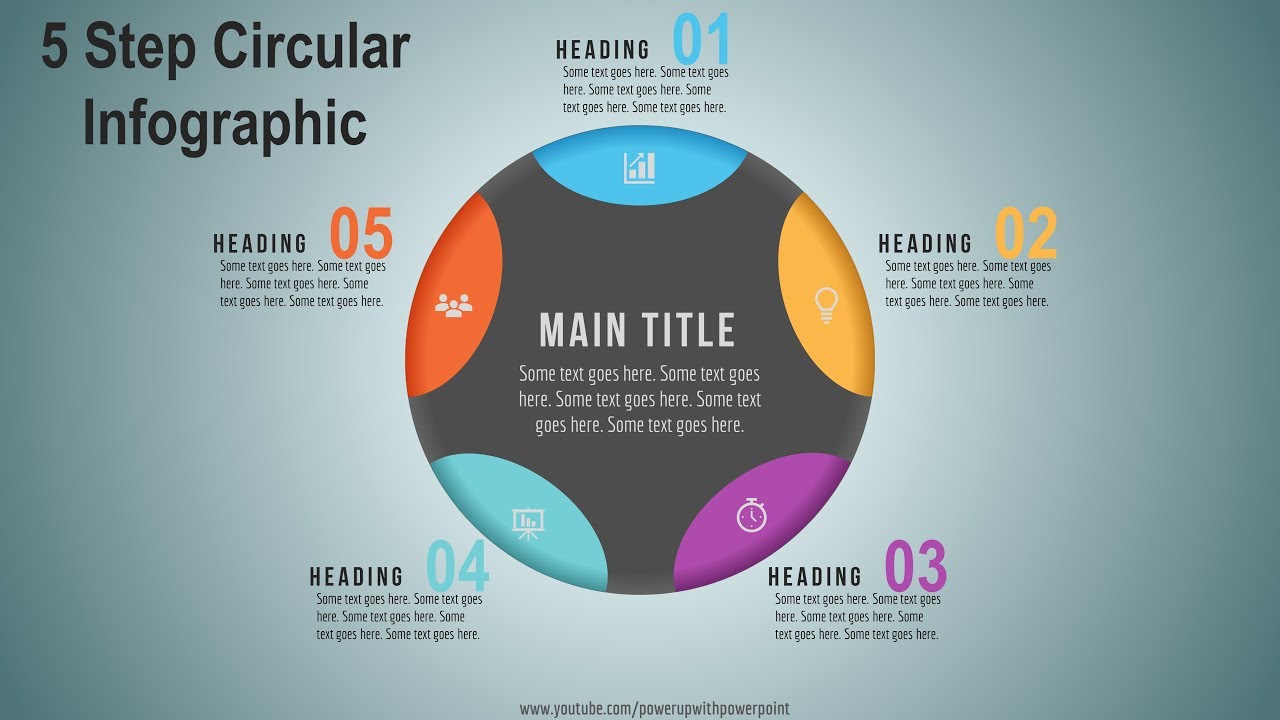 38.Create 5 Step Circular Infographic|Powerpoint Infographics|Graphic design|Free Template