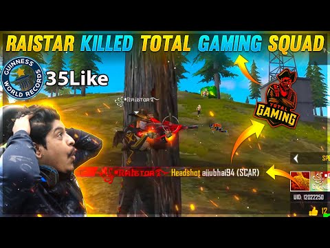 Raistar Killed Ajjubhai94 Full Squad | World Record 35 Kills🤣 | Garena Free Fire